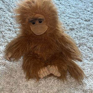 Vintage 1994 HOSUNG Orangutan Monkey 14" Hand Puppet Plush w Squeaker